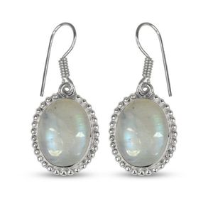 Pendientes Soha Agate Rainbow Moonstone para mujer, increíble calidad, chapado en plata, estilo clásico, ¡regalo de cumpleaños a la venta! - Product Image 6