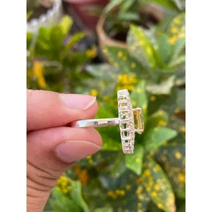 <b>925</b> <b>Silver</b> Natural Citrine <b>Ring</b> Oval Cut Topaz Garnet Yellow Gold Platinum Jewelry Fine Fashion Gemstone <b>Ring</b> for Everyday Wear - Product Image 4