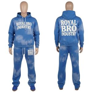 Ensemble de survêtement imprimé pour homme, sweat à capuche et pantalon de jogging, tenue de loisirs 100 % coton, personnalisable OEM/ODM - Product Image 6