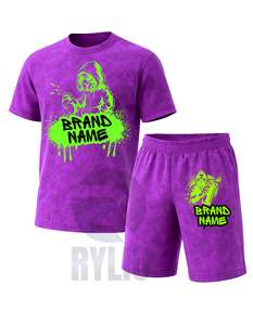 Vente en gros Ensemble short pour homme avec logo personnalisé Ensemble deux pièces T-shirt et short d'été décontracté Streetwear Sportswear Fournisseur - Product Image 4