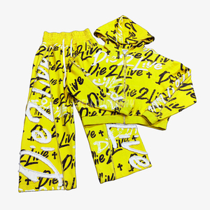 Men Yellow Zip Hoodie & Jogger <b>Pants</b> Streetwear Outfit Sweatsuit - Product Image 1