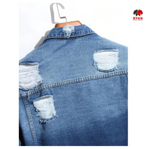 แจ็คเก็ตยีนส์คุณภาพสูง ผลิตภัณฑ์ชั้นนำ แบบสั่งทำพิเศษ ซักทำความสะอาดได้ ทนต่อความเสียหายจากน้ำ แจ็คเก็ตยีนส์สำหรับผู้ชาย รุ่นสปริง - Product Image 4