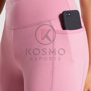 Mallas de realce de cintura alta sin costuras para mujer, mallas de entrenamiento de poliéster y licra, colores rosas personalizados - Product Image 5