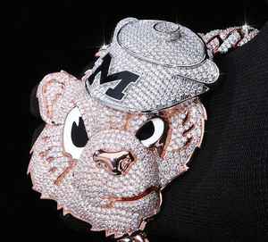 Colgante de Moissanita Plateada 925 Personalizado, Estilo Vintage, Diseño HipHop con Rostro de Dibujos Animados en 3D, Unisex - Product Image 3