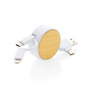 Cavo USB Retrattile 6-in-1 Ontario: Gadget Promozionale Sostenibile per Ricarica e Trasferimento Dati - Product Image 1