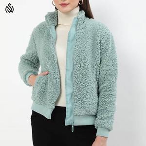 Veste Sherpa Polaire d'Extérieur Design Personnalisé Streetwear Veste Sherpa Polaire avec Fermeture Éclair Respirante pour Dames - Product Image 1