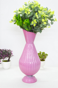 Jarrón de Piso con Recubrimiento en Polvo Estilo Europeo, Jarrón de Metal con Recubrimiento en Polvo Color Marfil Premium, Jarrones Decorativos Coloridos para el Hogar/Bodas, Jarrón Largo - Product Image 4