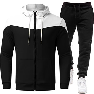 Sudadera informal de algodón, traje, sudaderas para hombre, sudaderas tricolor diarias, sudaderas con capucha de alta calidad 2025, chándal deportivo de invierno, traje para correr - Product Image 2