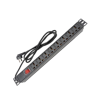 PDU Universal 1U de 8 Puertos y 16A, Regleta de Alimentación de 19 Pulgadas para Montaje en Rack, Protector contra Sobretensiones SPD para Gabinete de Servidores de Centro de Datos