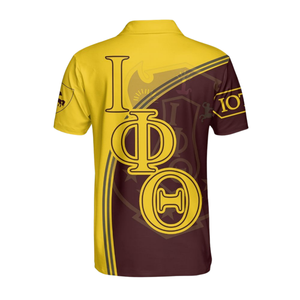 Polo classique Iota Phi Theta 1963 pour homme, chemise universitaire en coton brodée de la fraternité grecque - Product Image 2