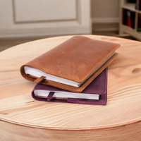 ALBORZ - Journal en cuir de vachette fait main avec logo personnalisé vintage gravé, reliure A5, couverture de Bible de haute qualité