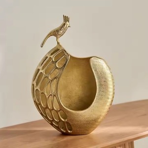 Gold Round Metal <b>Vase</b> for Elegant Home Decoration Luxury CenterpieceFor Home And Office Decor From India - Product Image 4