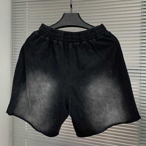 Parche bordado de alta calidad personalizado, ropa de calle lavado con ácido que se desvanece al sol, pantalones cortos informales diarios de algodón desgastado holgados Vintage para hombre - Product Image 1