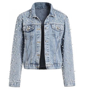Vente en gros OEM Custom Stretch Respirant Cotton Female Cropped Loose Plus Size Single Buttons Denim Jacket Hooded Vintage - Product Image 6