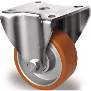 Rueda Fija de 80 mm de Diámetro, Capacidad de Carga de 180 kg, Placa de PU de 100x88 mm, TECWERK - Product Image 1