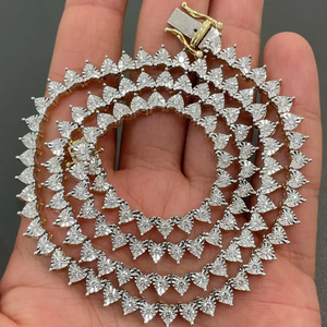 Collar de tenis con tachuelas de diamantes VVS Moissanite de 5mm, joyería de Hip-Hop de Plata de Ley 925 con cadena de eslabones personalizable para bodas - Product Image 2