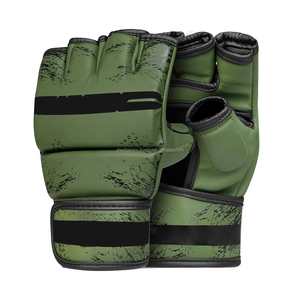 Professional Custom Leather MMA Boxing Gloves Non-Slip Breathable Half Finger Lightweight Hook Loop Closure DWELT GEARS OEM - Product Image 6
