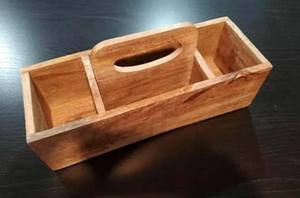 Solid Acacia Wood Eco-Friendly Cutlery Holder Rustic Luxury Handmade Multifunction Storage Rack for Kitchen Stand Type Home - Product Image 2