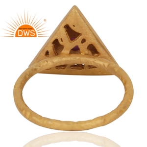 แหวนพลอยธรรมชาติชุบทอง18K สำหรับผู้ผลิตเครื่องประดับอัญมณี - Product Image 3