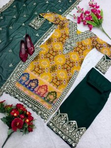 Wedding Wear Designer Top-Sarara avec Dupatta avec impression numérique - Product Image 2