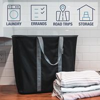 Panier à linge pliable et flexible, conception OEM/ODM, fabriqué au Vietnam, personnalisable, 64L, organisateur de rangement, lot de 2, poignées robustes