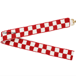 Broderie graine perlée sac à main sangles ceinture longueur personnalisée mariée et collégiale mariée perlée ceinture large sangle échec et mat sangles perlées - Product Image 1