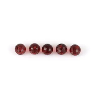 Natural Faceted Roundel Shape Red Garnet Loose Gemstone Half Drilled 5MM Making Jewelry Wholesale Low Price Stone