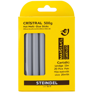 Bâtons de colle thermofusible CRISTAL 500g, longueur 250mm, diamètre 11mm, cartouche de 20 pièces, pack STEINEL - Product Image 3