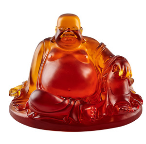 Estatua de Buda Maitreya de cristal, Diseño Artesanal de vientre grande para la fortuna, adorno pequeño para la decoración de la sala de estar o la oficina del hogar - Product Image 5
