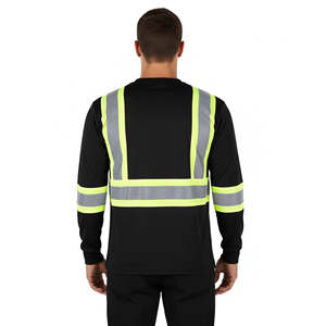 Camiseta de Seguridad de Manga Corta de Alta Visibilidad ANSI Clase 2 para Hombre, de Poliéster, Transpirable, Impermeable, con Material Reflectante LED - Product Image 5