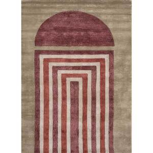 พรมขนสัตว์ผสมวิสโคสสีเบจน้ำตาล Caliedo ลายเรขาคณิตนามธรรม สำหรับบ้าน ห้องนอน ห้องโถง รูปทรงสี่เหลี่ยมผืนผ้า กว้าง 4 เมตร รุ่น Tnq-1507 - Product Image 1