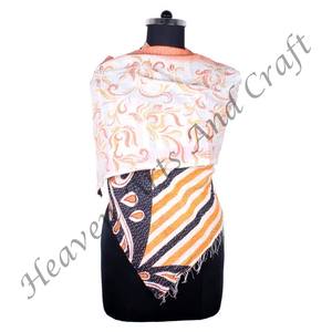 SC1042 Vintage Kantha travail coton fait à la main écharpe Design à la mode filles partout cousu à la main Style uni longue longueur - Product Image 1