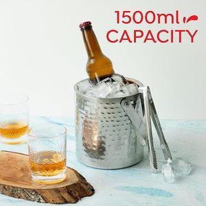 Cubo de hielo de acero inoxidable de gran capacidad para mantener el frío en bodas, banquetes y reuniones familiares con asa de transporte fácil - Product Image 6