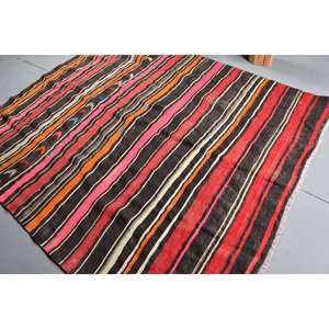 Tapis traditionnel en laine marron 6.6x7.8 pieds fait à la main Vintage turc Patchwork Rectangle Latex pour adolescent chevet couloir tapis marron - Product Image 2