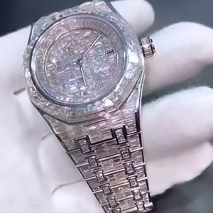 Vente en gros de montres de luxe Moissanite | Testeur de diamants présidentiels squelette glacé VVS - Product Image 4