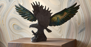 รูปปั้นนกอินทรีทองเหลืองสัตว์ป่าสำหรับสะสมรูปปั้นป่าตกแต่งห้องโดยสารงานศิลปะรูปสัตว์ป่ารูปแกะสลักโลหะสำหรับงานแต่งงาน - Product Image 4