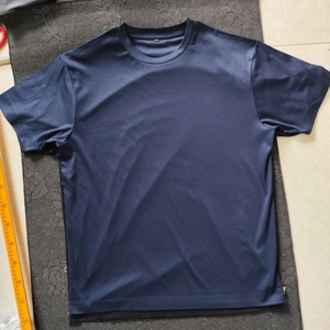 Camisetas en blanco suaves y brillantes de lujo con cuello redondo de talla grande para hombre, camisetas personalizadas de algodón mercerizado doble para Fitness para hombre - Product Image 2