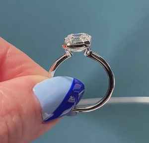 Anillo de Compromiso Solitario de Oro Amarillo de 14k con Diamante Cultivado en Laboratorio de Corte Asscher de 1.51CT, Anillo de Diamante Cultivado en Laboratorio para Regalo de Novia - Product Image 3