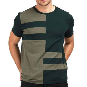 T-shirt à manches courtes et col rond pour homme |   T-shirt en coton de haute qualité à panneaux personnalisés pour garçons adultes Logo personnalisé - Product Image 1