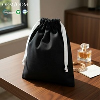 Sac à cordon en toile noire, tissu en coton et polyester, durable, logo personnalisé pour chaussures, vêtements, chaussettes, rangement, organiseur de vêtements