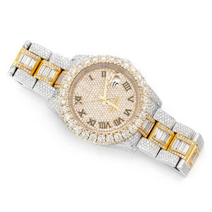 Reloj de Cuarzo de Lujo con Moissanita y Acero Inoxidable, Esfera de Cristal Revestido - Edición Limitada, Caja Octogonal con Incrustaciones de Diamantes, Esfera Blanca, Alta Gama - Product Image 3