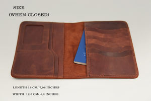 Wholesale Quality PTH-0010 Custom Logo <b>Leather</b> Card Holder Fashionable Long <b>Wallet</b> Open for Family Travel <b>Passport</b> Storage - Product Image 4