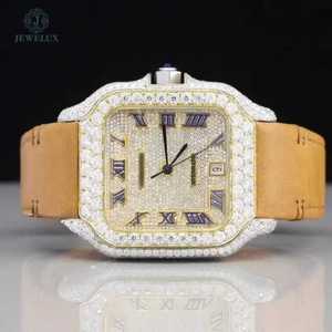 Premium Men's Moissanite Diamond Hip Hop Style Watch Fully Iced Stainless Steel Band Quartz Analog Wristwatch - Product Image 3