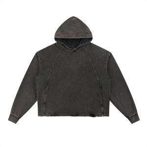 Sudadera con Capucha de Invierno, Algodón de Primera Calidad, Sudadera con Capucha Vintage Personalizada con Lavado Ácido para Hombre, Sin Cordones, Sudadera Unisex - Product Image 4