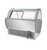 Congélateur de présentation de crème glacée commercial Haijin fait maison, refroidissement par air, contrôle numérique, sans givre, -23~-20°C, compresseur Embacco, CE 12