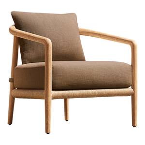 Fauteuil de jardin en teck artisanal, fauteuil en corde tressée imperméable avec coussins anti-UV pour espaces de vie extérieurs de luxe - Product Image 3