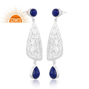 Pendiente colgante de piedras preciosas de lapislázuli Natural de plata de ley fina superventas, joyería personalizada para mujer, regalo para ella - Product Image 2