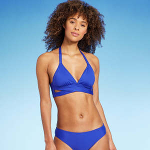 Kona Sol Set Bikini Donna Blu Taglia M, Top Finto Incrociato, 2 Pezzi, Traspirante ed Elastico in Spandex/Nylon per il Bagno - Product Image 1