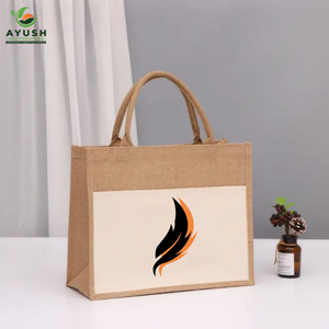 Femmes Sacs à provisions en fibres végétales de jute Personnalisables avec une grande capacité pour Shopping Pique-nique & Plage - Product Image 1