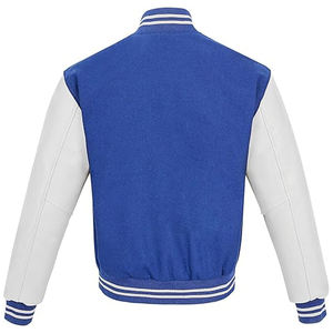 Cuerpo de lana de hombre de alta calidad y chaquetas universitarias de manga de cuero genuino logotipo personalizado chaqueta de béisbol universitaria Lisa para hombres - Product Image 4